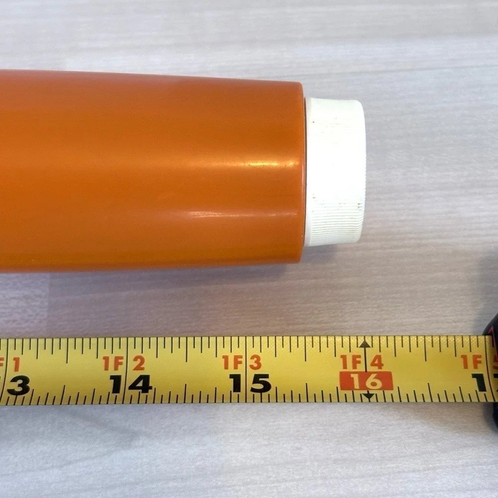 Vintage Tupperware Rolling Pin Fillable Pastry Dough Roller Orange Handles USA‎